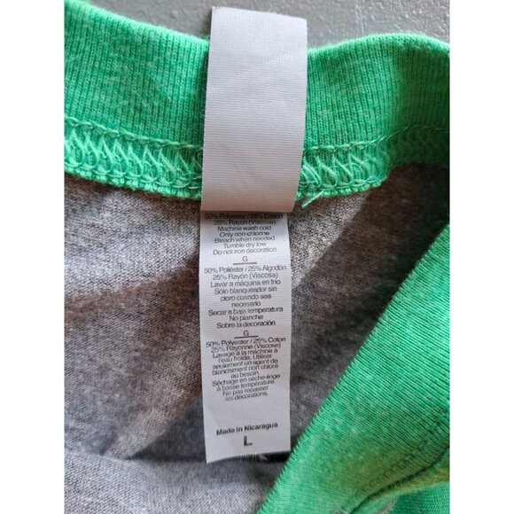 Next Level  Be Kind To Everyone Raglan Graphic Tee Large Green Gray - Picture 4 of 6